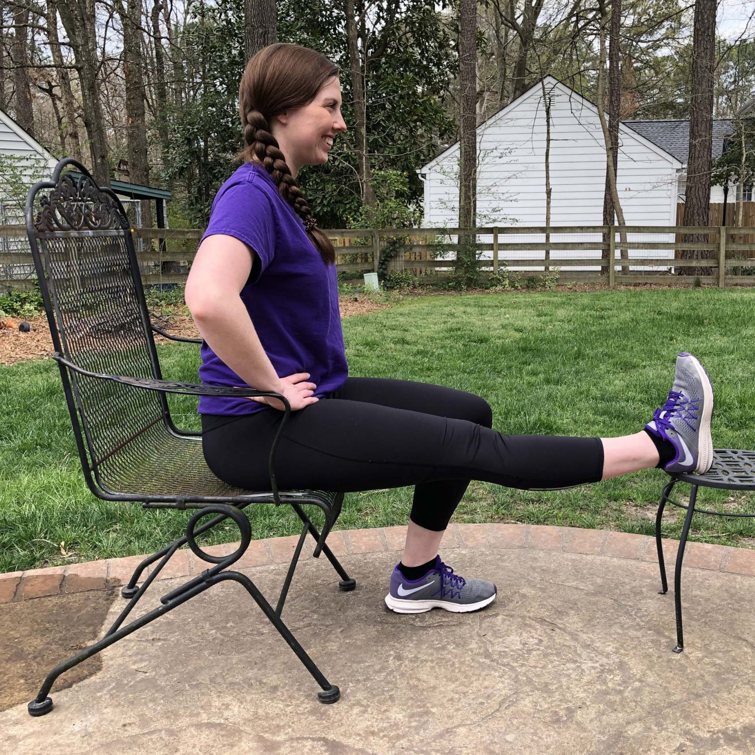 seated hamstring strech in chair